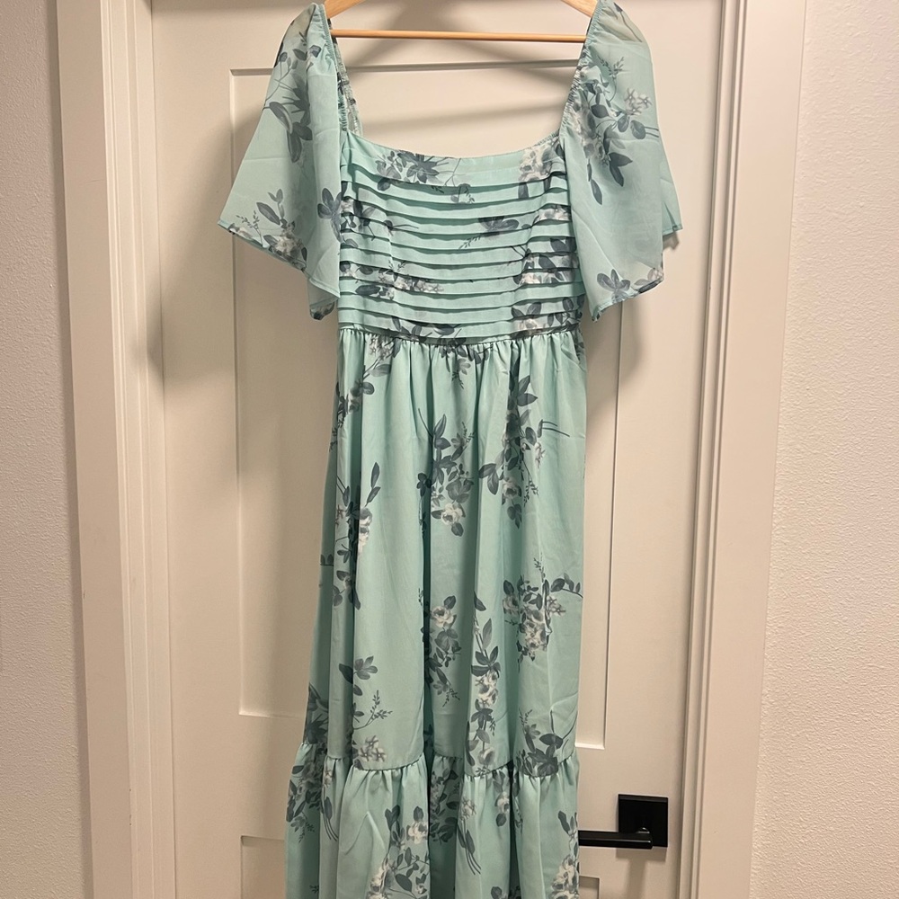 Floral Mint Green Dress